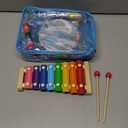 Wooden Musical Instruments Set for Toddlers 1-3, Natural Wood Percussion Instruments Xylophone Gift Set for Girls Boys Kids ,Preschool Educational Musical Toys with Storage Bag
