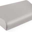 THXSILK 19 Momme 100% Mulberry Silk Pillowcase for Contour Memory Foam Pillow, Contour Pillow Case Cover, Cervical Pillow Case, Pack of 1(Grey, 21"x14.5"x4.9"/4.2")