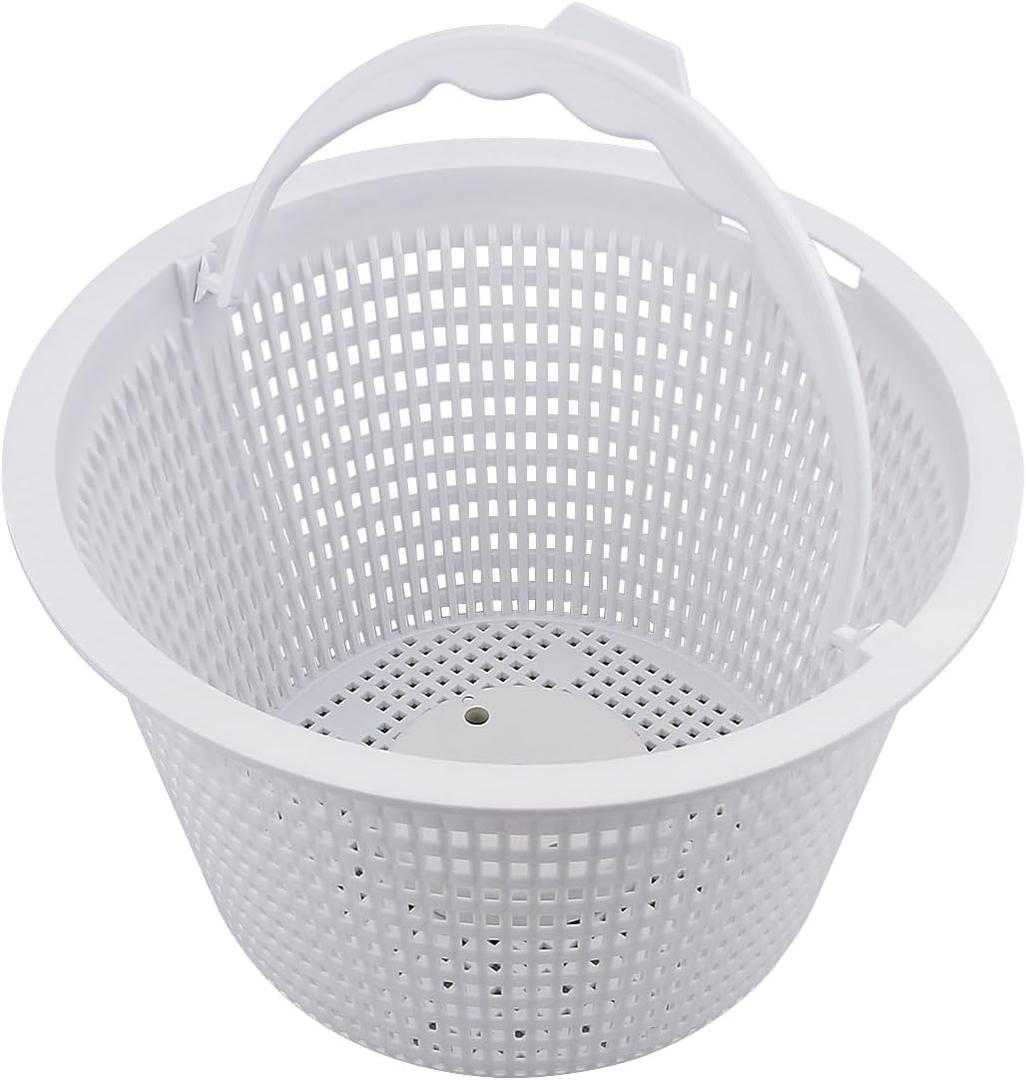 Upgraded Replacement Basket 27180-009-000 Direct Replacement for Hayward Pool Skimmer, Compatible with Hayward SP1070 SPX1070E Skimmers, 8'' Pool Skimmer Basket with Weights - White