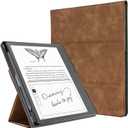 CoBak Stand Case for Kindle Scribe - Premium Folio Leather Cover with Pen Holder, Auto Sleep/Wake - Compatible with 10.2 Inch Kindle Scribe (2022/2024 Release) (Brown)