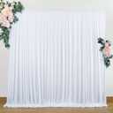 10 ft x 10 ft Wrinkle Free White Backdrop Curtain for Wedding Parties, Polyester Photography Backdrop Drapes for Birthday Parties Stage Backdrop Stand, White Background Curtains, 2 Panels