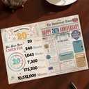 5 x Ziwenhu 20th Anniversary Card Gifts for Couple,20 Year Anniversary Wedding Card for Him Her,20th Decorations Men (vintage-380)