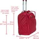 Rockland Melrose Upright Wheeled Underseater Carry-On Luggage, Red, 15 Inch