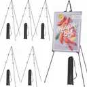MEEDEN 6 Pcs Easel Stand for Painting and Display: 63" Art Metal Easel Sign Stand with Bag - Portable Foldable Instant Tripod Display Easel Stand for Wedding, Painting Canvas, Presentations, Posters