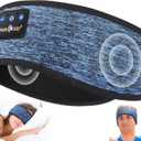 MUSICOZY Sleep Headphones Bluetooth 5.4 Headband, Wireless Earphones Music Sleep Earbuds Sleeping Eye Mask with HD Stereo Speakers for Workout Running Travel Yoga, Ideal Gifts (Blue)