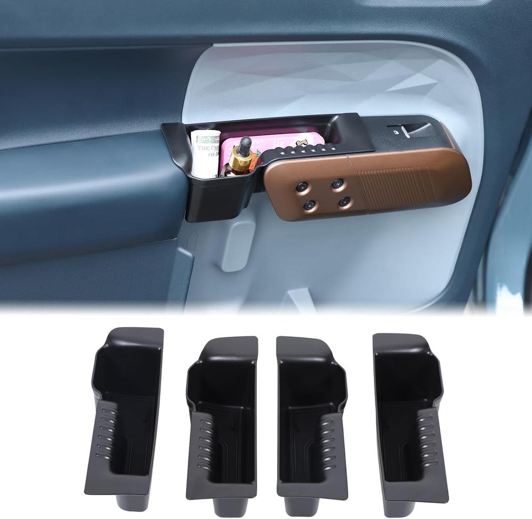 Aunginsy Car Door Handle Storage Organizer Compatible with Ford Maverick 2022 2023 2024 2025 Front Rear Door Handle Armrest Insert Tray Glove Pallet Box Side Door Storage Box TPE Interior Accessories