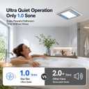 Bathroom Exhaust Fan with Light, 1.0 Sone 160 CFM, Aluminum Bathroom Vent Fan, 10x10 Mount, 1500LM Ceiling Ventilation Fan with Blue Nightlight (Gray)