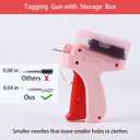 Tagging Gun for Clothing, Tag Gun Kit for Clothes, Quick Clothing Fixer, Mini Quick Sewing Gun with Storage Box, Micro Garment Tag Gun for Clothes with 5 Needles 1200 Pcs Fasteners Pink