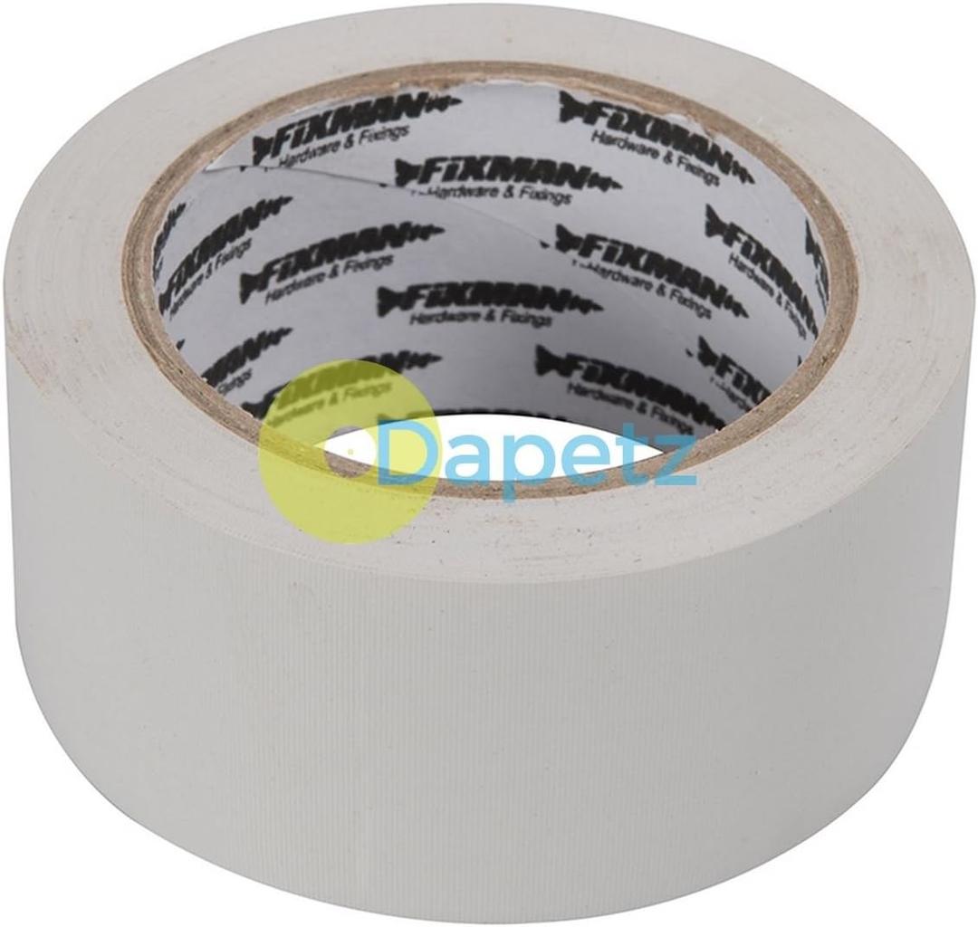Builders Tape - 50mm X 33M White Rubber Adhesive On A Soft PVC Carrier