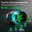 VIVOSUN G6 6" Inline Duct Fan & Temperature Humidity Controller, E42A+ WiFi-App Control AeroZesh Grow Tent Fan& Smart Thermostat, 388 CFM EC Motor Exhaust Fan for Heating Cooling, Greenhouse Accessory, 6" Basic