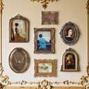 Vintage Picture Frames Set with Glass Front Antique Gold Gallery Wall Frame for 4x6, 5x7 Baroque for Home Decor Photography Props Gifts, Wall or Tabletop(7 Pcs,Rococo)