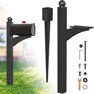 56" Decorative Mailbox Post for Outside | Tall Decorative Mount for Mailboxes, Decorative Post w/Flower Box, Architectural Post for Mailboxes