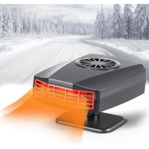 Car Heaters for Vehicle, Portable Car Heater that Plugs into Cigarette Lighter, Windscreen Defogger Window Defroster for SUV Trucks (Black)