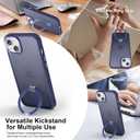 Magnetic for iPhone 14 Case with Invisible Stand, [10 FT Drop Protection] [Velvety Touch] Slim Translucent Matte Back Shockproof Phone Case for iPhone 14 6.1'', Blue