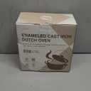 Enameled Cast Iron Dutch Oven - Umite Chef 5QT Pot with Lid & Cotton Potholders - Heavy-Duty Cookware for Bread Baking, Braising, Stews, Roasting(Cream White)