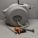 Giraffe Tools CW20 Retractable Garden Hose Reel 5/8" x 60 ft Heavy Duty Water Hose Reel, Swivel Bracket, Any Length Lock, Light Grey