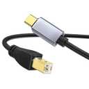 MeloAudio USB C MIDI Cable, Type C to USB 2.0 MIDI Interface Cable for Midi Controller, Midi Keyboard, Audio Interface for ipad, Samsung, Laptop, MacBook, 2m/6.6FT USB B to USB C Printer Cable Black