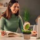 QUELIEN Crochet Sunflower Gifts for Women,Artificial Crochet Flowers for Decoration,Handmade Sunflower Pot for Home Office Desk Car Dashboard Decoration