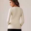 Bonneuitbebe Women's 2 Pack Long Sleeve Thermal Shirts Soft Crewneck Undershirt Tops Lightweight Base Layer Cold Weather (S)