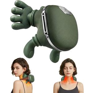 EIWAJKXE Neck Massager with Heat  Neck and Back Shiatsu Massager for Relieve Fatigue, Deep Tissue Portable Neck and Shoulder Massager for Home and Travel, Green