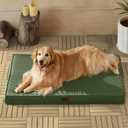 BFPETHOME Outdoor Dog Bed for Large Dogs, Waterproof, Orthopedic with Removable Washable Cover, Egg Crate Foam Mat (47 x 29in, Green)