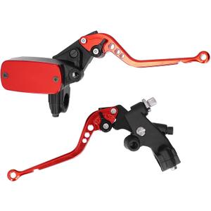 Aramox Brake Lever with Reservoir 1-Inch Motorcycle Clutch Lever for Brake Master Cylinder Compatible with Most Motorcycles 1-Inch Handlebar Diameter Aluminum Billet