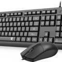 Redragon Wired Keyboard and Mouse Combo, Full-Size Spill Resistant Large Print Quiet Thin Computer Keyboard and Optical USB Mouse, Plug and Play for Windows PC, Mac OS Desktop/Laptop - Black