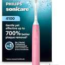 Philips Sonicare 4100 Series Electric Toothbrush - Sonic Toothbrush with Advanced Sonic Technology, Pressure Sensor, Two Intensity Settings, Smartimer & Quadpacer, Deep Pink, Model HX3681/26 Without toothbrush