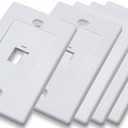 1-Outlet Flush-Mount Wall-Plate, White, 5-Pack, INTELLINET 771061