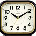 Tinload 4.3" Vintage Retro Analog Alarm Clock, Super Silent Non Ticking Clock with Manual Light, Snooze, Battery Operated, Simply Design, for Living Room, Bedroom, Bedside, Desk(Black-V2)