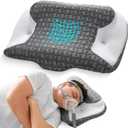 Joynox Sleep Apnea Pillow for Cpap Users, Ergonomic Adjustable Memory Foam Cpap Pillows for Side and Back Sleepers, Reducing Air Leaks and Mask Pressure, Gray