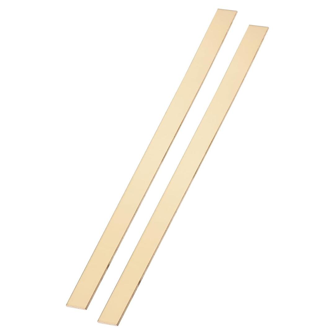 uxcell 2 Pcs H62 Brass Flat Bar Stock, 0.1"x0.75"x12" Square Metal Solid Brass Bars for Knife Making DIY Handicrafts Architectural Decoration Industry Thermal Conductivity