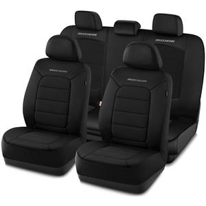 Skechers Memory Foam Car Seat Covers, Thick Cool Touch Fabric Seat Covers, car seat Protector Full Set, Airbag Compatible, Automotive Comfort Protection for Most Cars, Vans, Trucks, SUV, Black