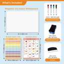 COMIX Magnetic Dry Erase Board, Magnetic Alphabet Chart, 1-100 Number Chart for Kids, 26" x 17" Adhesive White Board with 4 Marker for Kids at Home Student Classroom