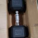 CAP Barbell Coated Hex Dumbbell Weight - Single | 30 lbs, Chrome Handle