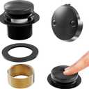 Esnbia Bathtub Drain Stopper, Bath Tub Drain and Overflow Kit, Replacement Bathtub Drain Trim Kit with 2-Hole Overflow Faceplate and Universal Fine/Coarse Thread, Matte Black