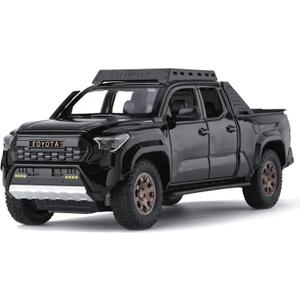 Toy Trucks for Boys 1 24 Diecast Cars Tacoma Toy Truck,Collectible Metal Pickup Trucks Model Car Kits,Pull Back Tacoma Truck Toy with Lights and Sounds,Toy Trucks for Boys Age 4-7Black