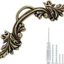 Biaungdo 6 Pcs Vintage Cabinet Pulls Handles, Shabby Chic Drawer Handles European Style Dresser Pulls Vintage Antique Furniture Handles for Dresser Drawer(2-1/2 Inch Hole Center, Antique Bronze)