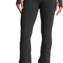 Aoxjox Flare Leggings for Women Trinity Tummy Control High Waisted Wide Leg Crosswaist Yoga Pants 31" (Black, Large)