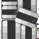 OlarHike 10 Set Compression Packing Cubes for Travel Essentials,Compressible Expandable Space Saver Bags for Organizing Clothes,Luggage Suitcase Garment Bags with Over 1000 pcs Mesh Holes(Black)