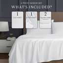 Color Sense 600 Thread Count 100% Long Staple Cotton 4 Piece Bed Sheet Set, Luxury Queen Sheets Sateen Weave, Wrinkle Free, Soft & Silky, Low Pill,Patented Fitted Sheet Fits Upto 18" Deep Pocket,White