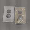 White Outlet Covers Wall Plate Modern Decorative Light Switch Cover Switch Plates Outlet Cover Bamboo Fiber Material Wall Plates for Kitchen Bathroom (1 Gang Duplex Outlet-4 Pack)