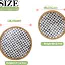 2 Pcs 11.8in & 13.8in Round Rattan Mother of Pearl Inlay Serving Tray