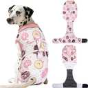 Dog Surgery Suit, Breathable Surgical Recovery Suit for Female Spay Male Neuter, Anti-Licking Surgical Recovery Suit for Abdominal Wounds Skin Disease, Pink, X-Large