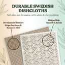 FEBU Swedish Dishcloths for Kitchen | 5 Pack Botanique Reusable Paper Towels Washable | Swedish Dish Towels | Non-Scratch Cellulose Sponge Cloths | No Odor, Biodegradable Cleaning Cloths