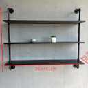 HDDFER Industrial Pipe Shelf Shelving Bookcase, Wall Mounted Rustic Bookshelf, Floating Bookshelves for Wall,Retro Wood Metal Pipe Industrial Shelves for Living Room, 3tier36in
