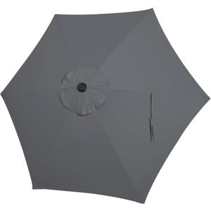 Blissun 7.5ft Patio Umbrella Replacement Canopy, Market Umbrella Cover, Outdoor Table Umbrella Canopy for 6 Ribs (Dark Grey)