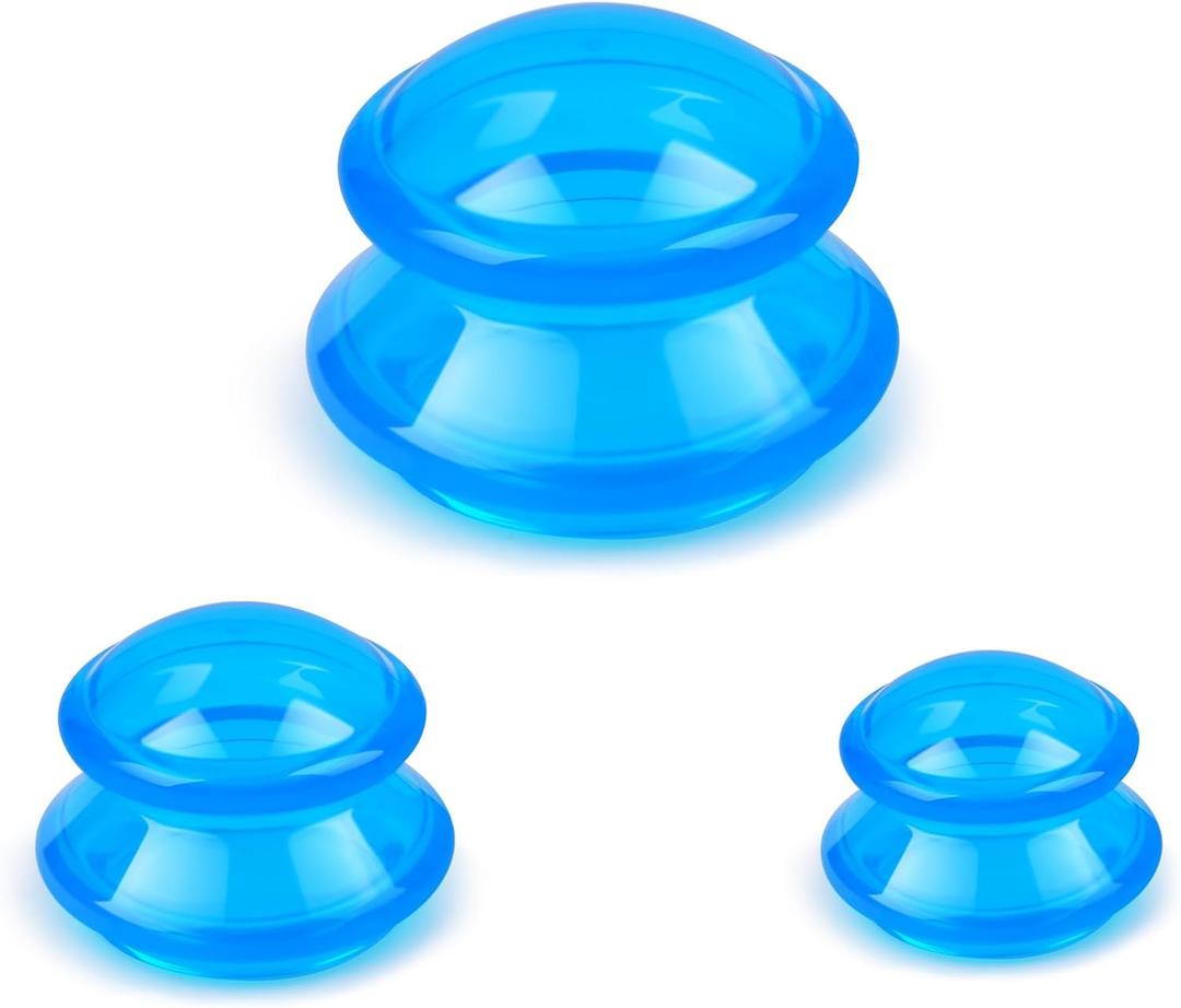 Silicone Cupping Therapy Sets, Cupping Kit for Massage Therapy,Anti Cellulite Cup, for Cellulite Reduction Joint Pain Muscle Pain (Transparent Blue)