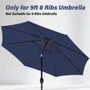 Simple Deluxe 2 Pack 9' Patio Umbrella Replacement Canopy Only Outdoor Table Market Yard Umbrella Replacement Top Cover with 8 Ribs, Dark Blue