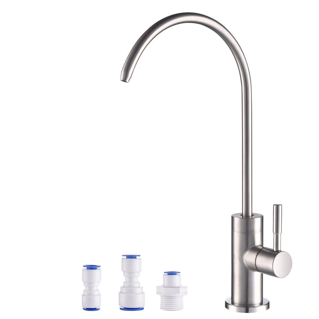 Drinking Water Faucet Ro Sink Filter Faucet for Kitchen Reverse Osmosis System, Lead-Free Stainless Steel Brushed Nickel (Brushed Nickel)